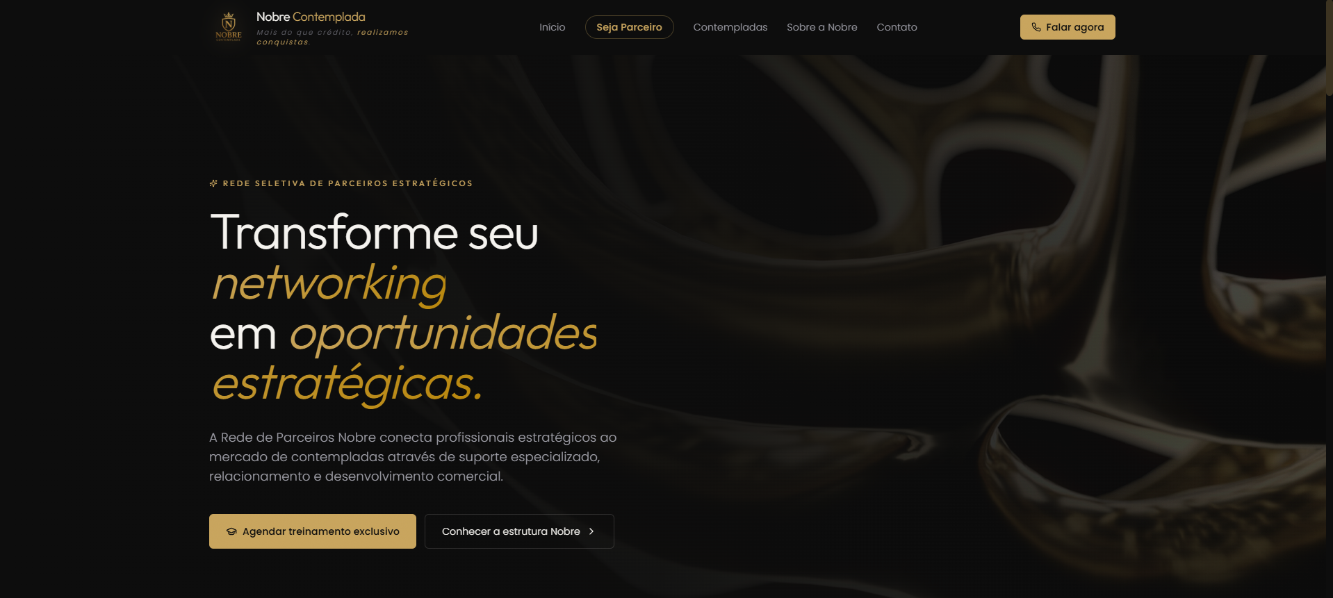 Nobre Contemplada — Site institucional desenvolvido pela Nexus